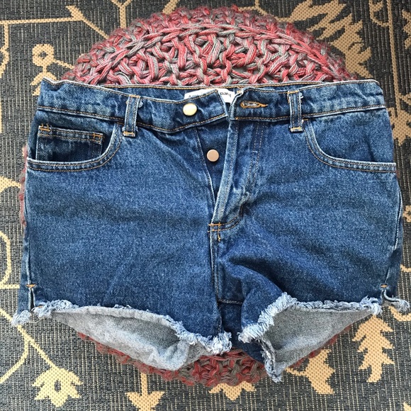 American Apparel Pants - American Apparel Medium Wash Cut-Off Hem Shorts